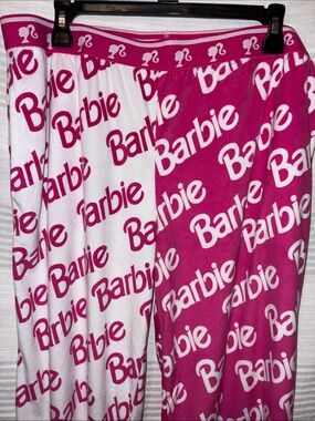Barbie , XL, Bright Pink and White Pajama Bottoms